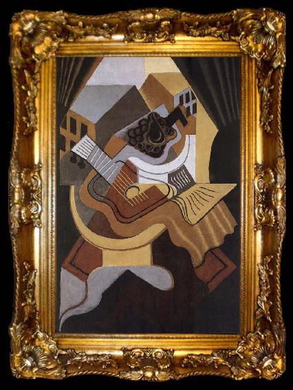 framed  Juan Gris The small round table in front of Window, ta009-2